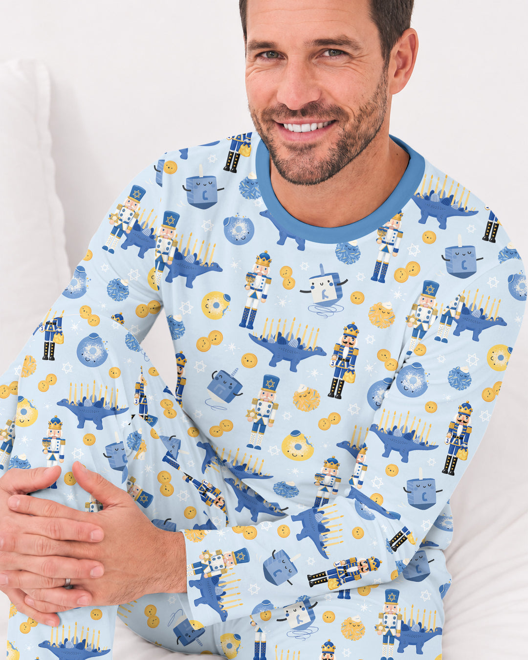 Hanukkah Nutcracker King Family Matching Bamboo Men's Pajama Set