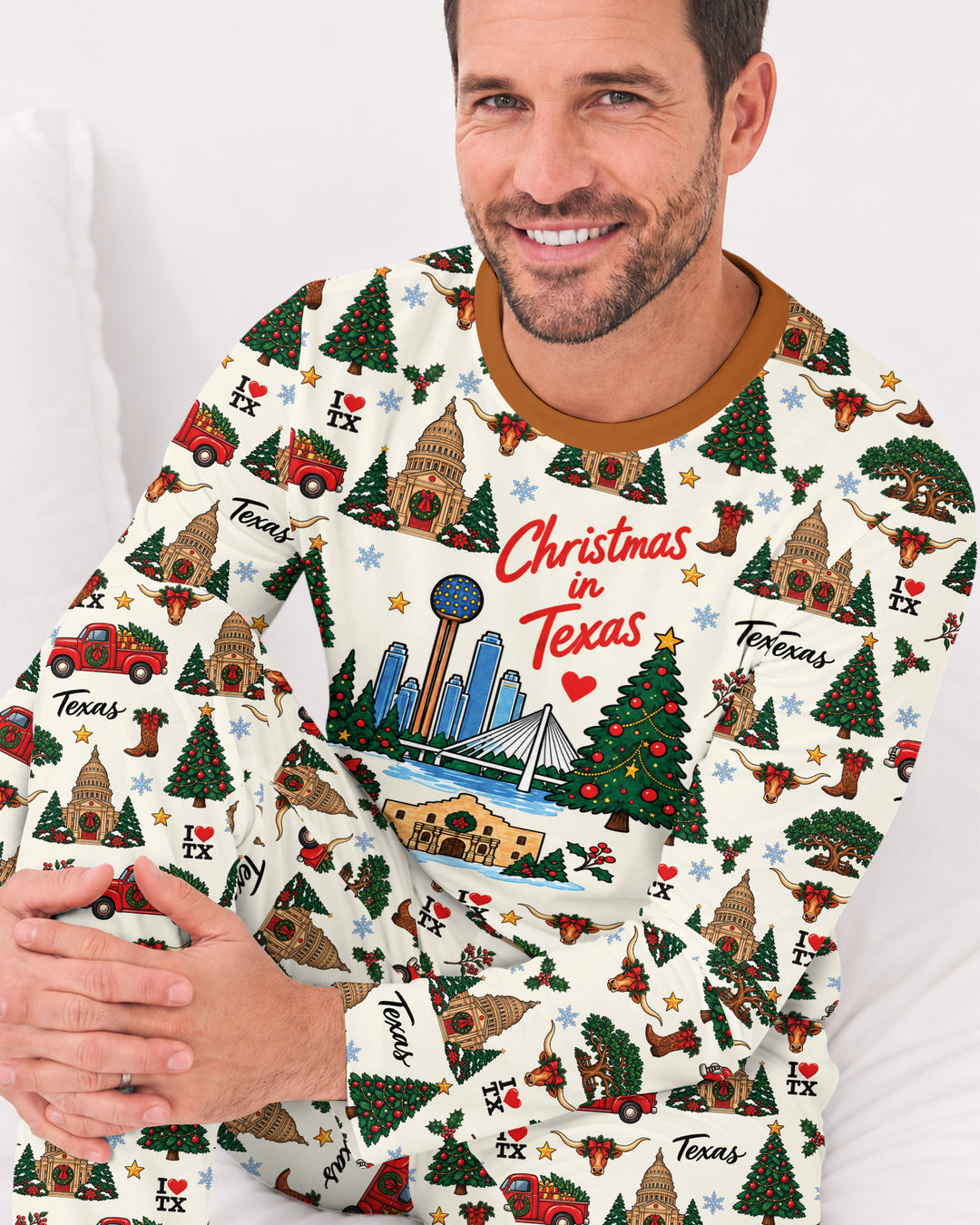 Christmas In Texas Bamboo Men's Pajama Set
