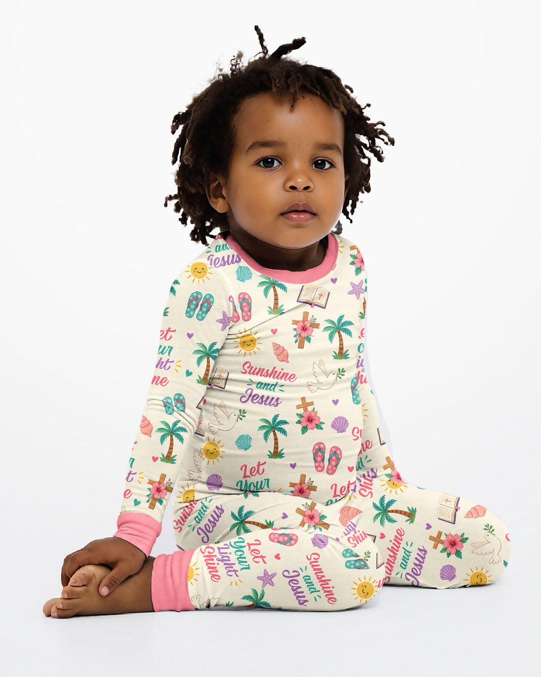 Sunshine and Jesus Summer VBS Bamboo Two Piece Long Sleeve Pajama Set
