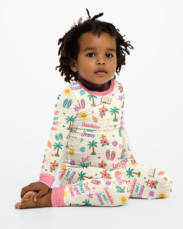 Sunshine and Jesus Summer VBS Bamboo Two Piece Long Sleeve Pajama Set