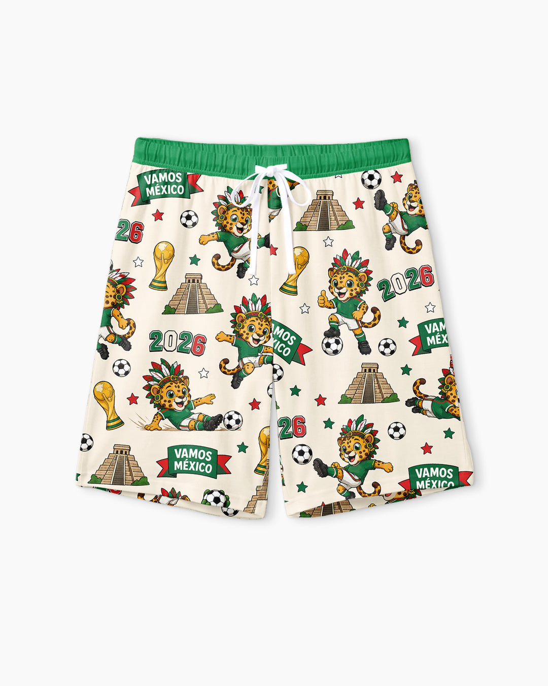 Jaguar 2026 Vamos Mexico Family Matching Bamboo Men Short Sleeve Short Pajama Set