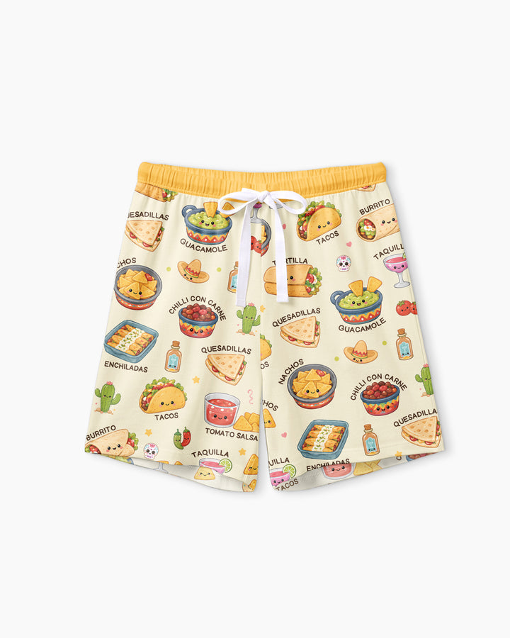 Kawaii Mexican Food Bamboo Women Short Sleeve Short Pajama Set