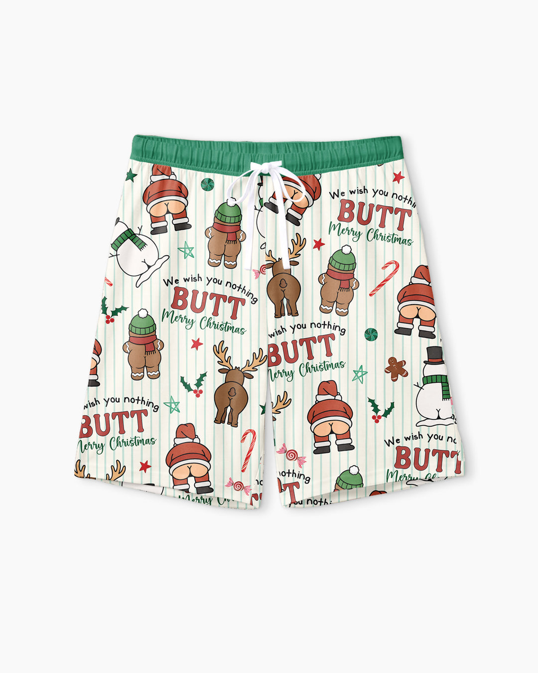 We Wish You Nothing Butt Merry Bamboo Men Short Sleeve Short Pajama Set