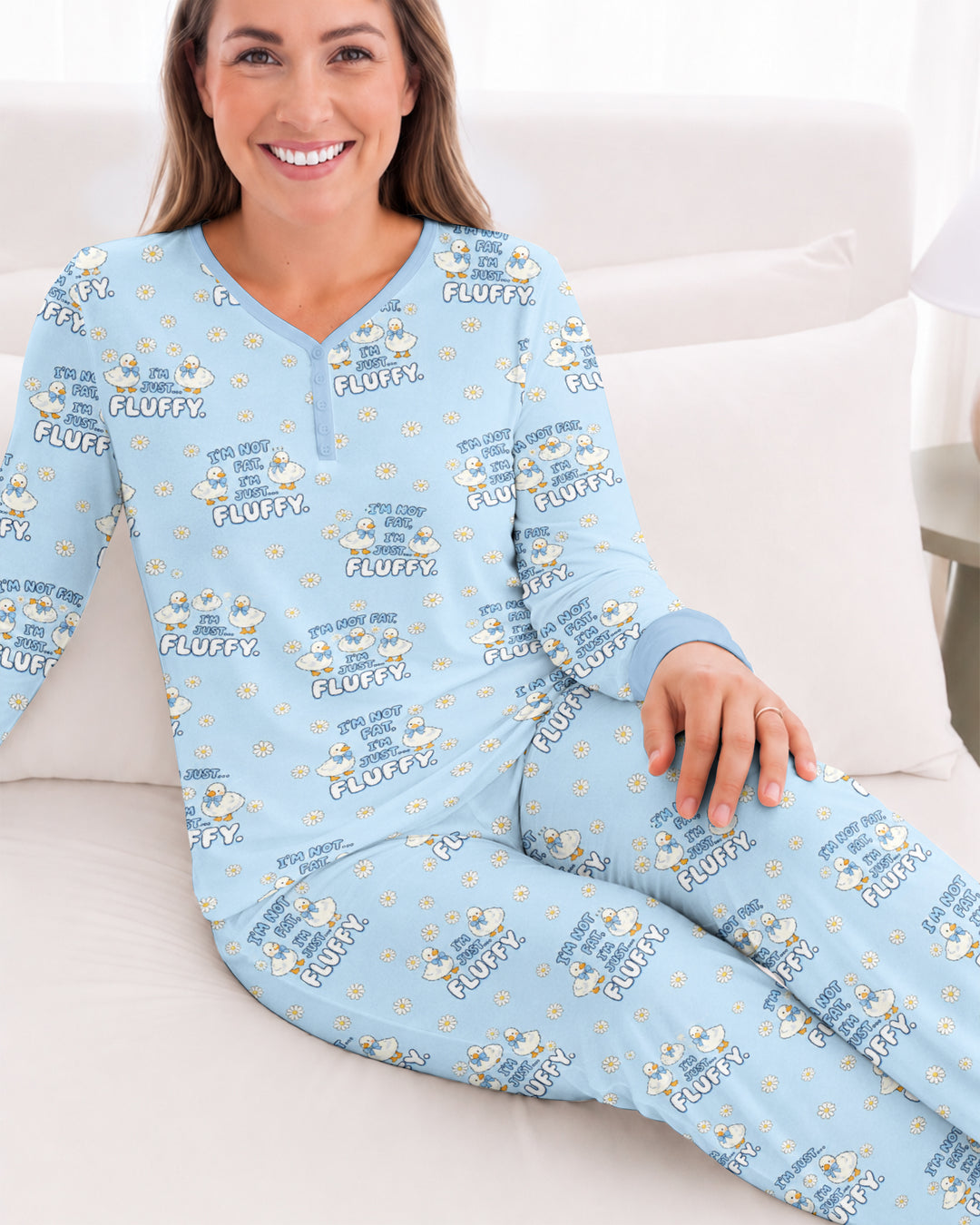 Not Fat Just Fluffy Bamboo Women Pajama Set