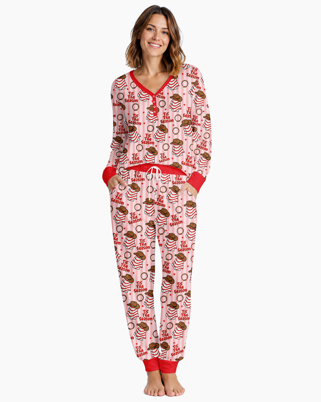 Western Christmas Tis the Season Bamboo Women Pajama Set