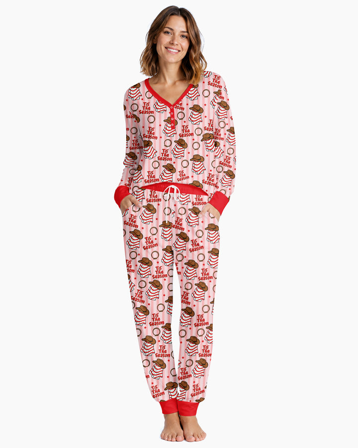 Western Christmas Tis the Season Bamboo Women Pajama Set
