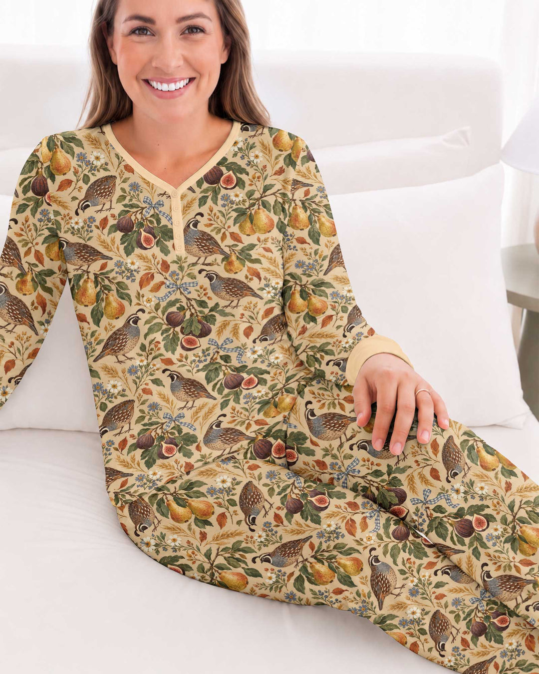 Quail & Pears Bamboo Women Pajama Set