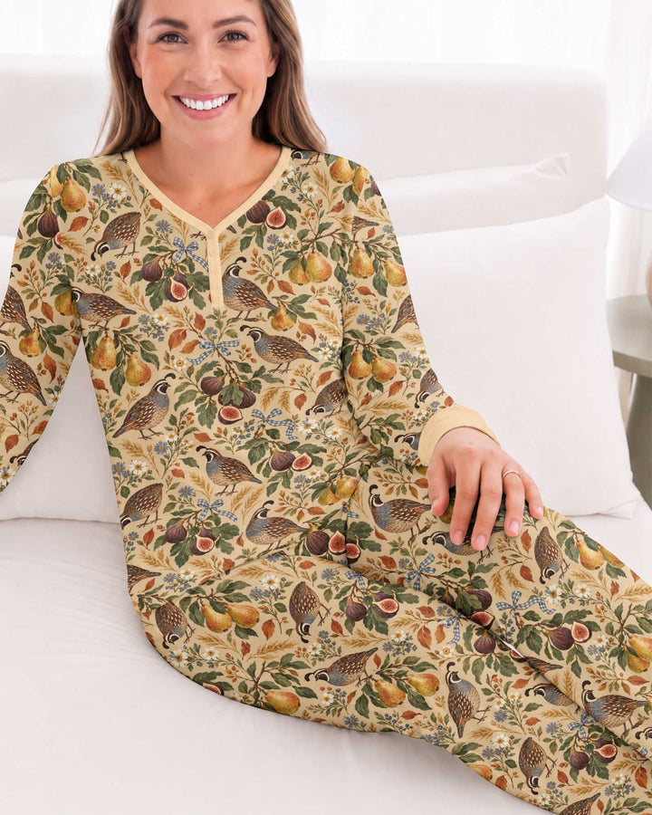 Quail & Pears Bamboo Women Pajama Set