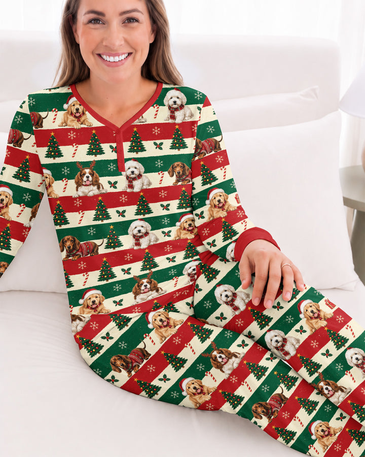 Dog Lover Christmas Bamboo Women Pajama Set