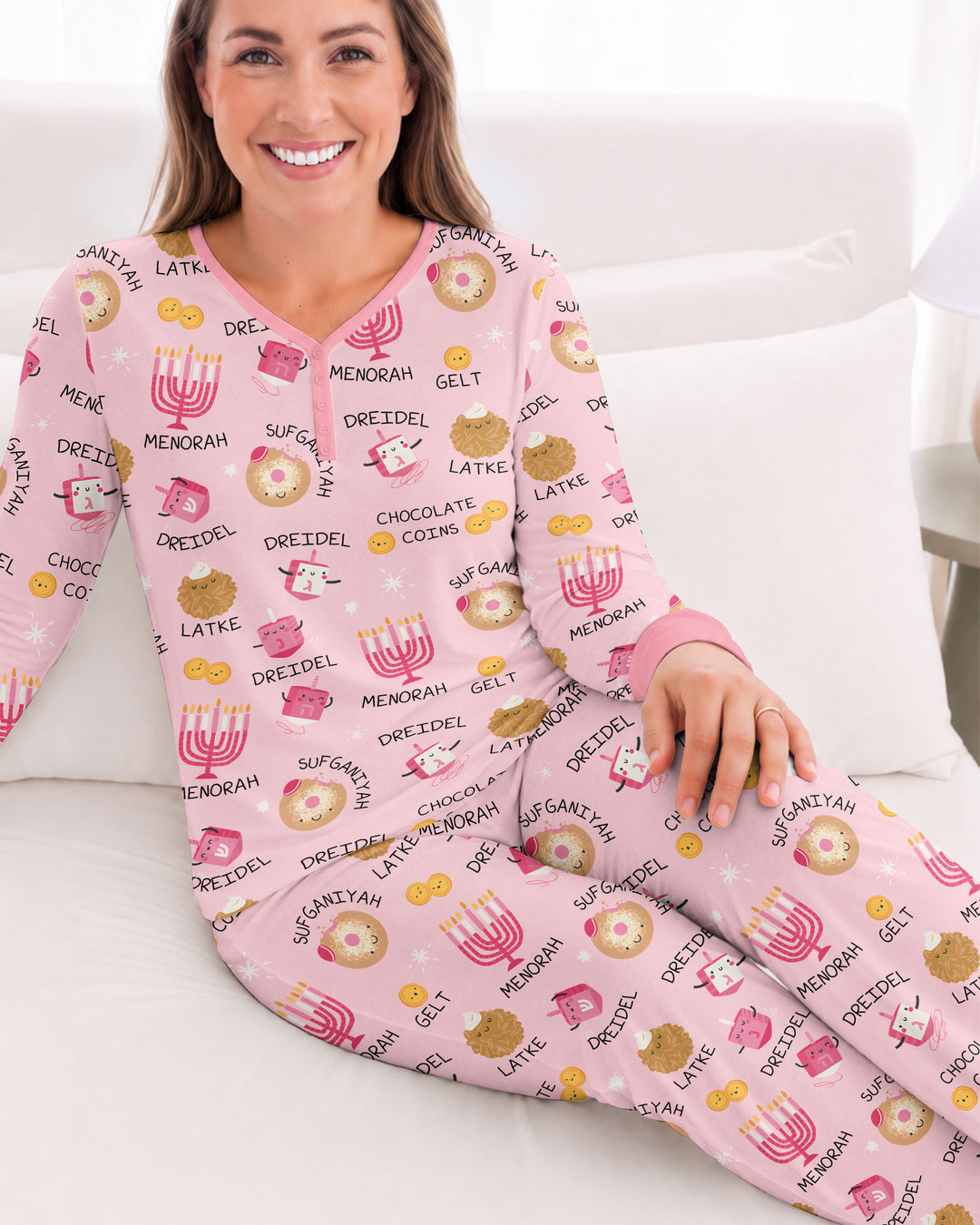 Family Hanukkah Matching Bamboo Women Pajama Set