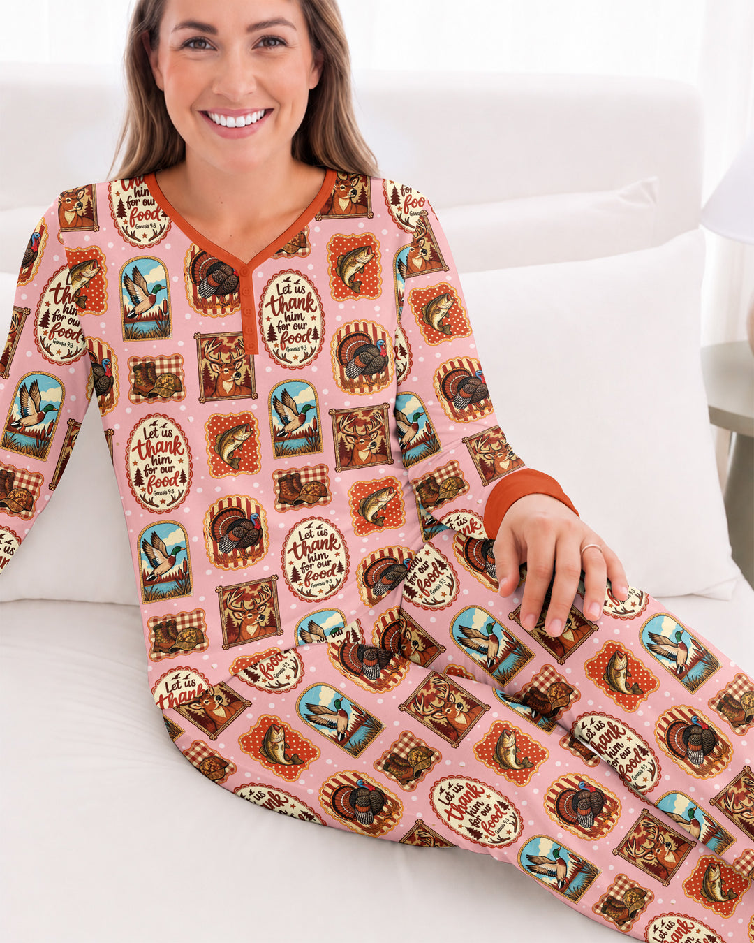 Hunting Let Us Thank Him For Our Food Bamboo Women Pajama Set