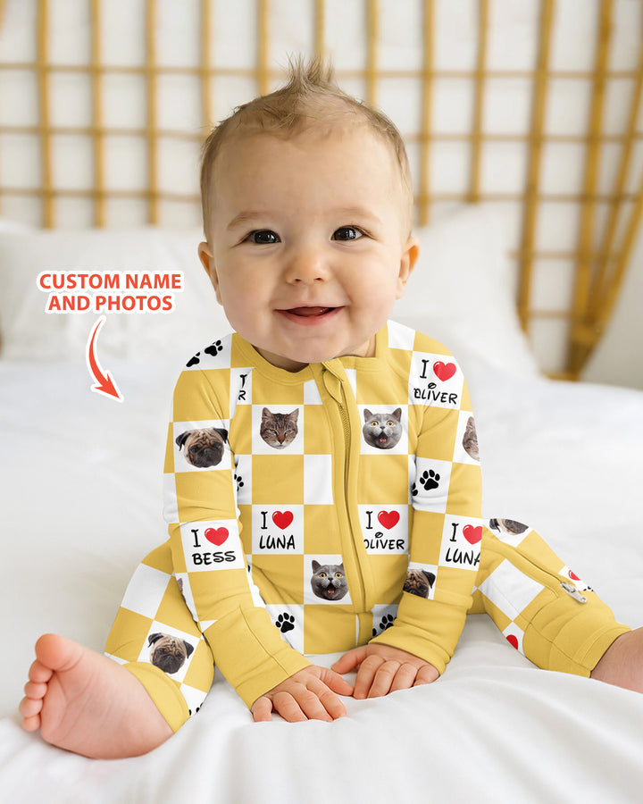 Custom Photo I Love My Best Friend Dog/Cat Bamboo Convertible Zippy
