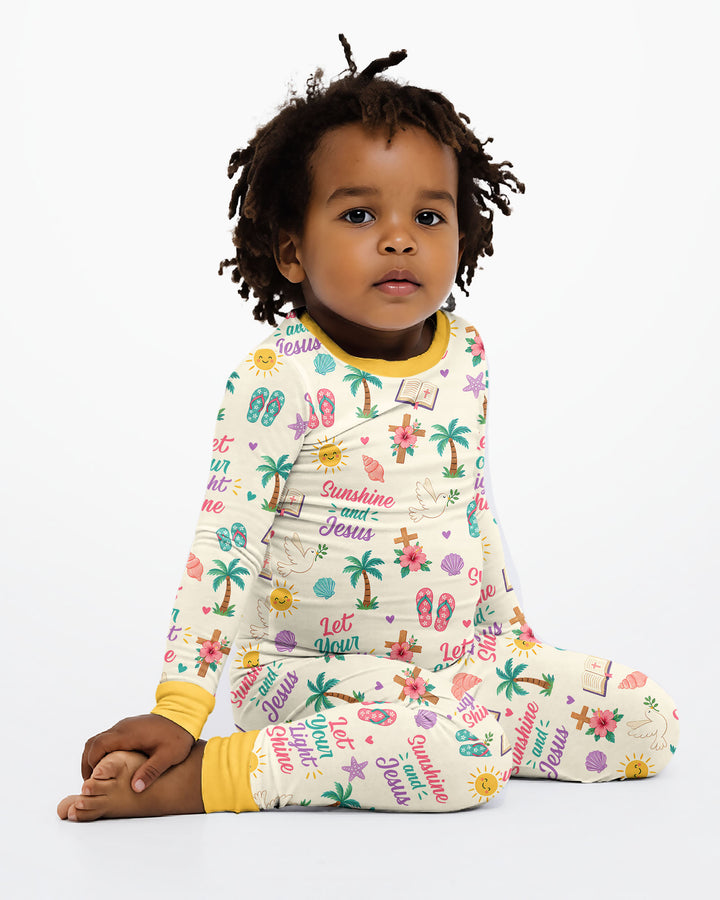 Sunshine and Jesus Summer VBS Bamboo Two Piece Long Sleeve Pajama Set