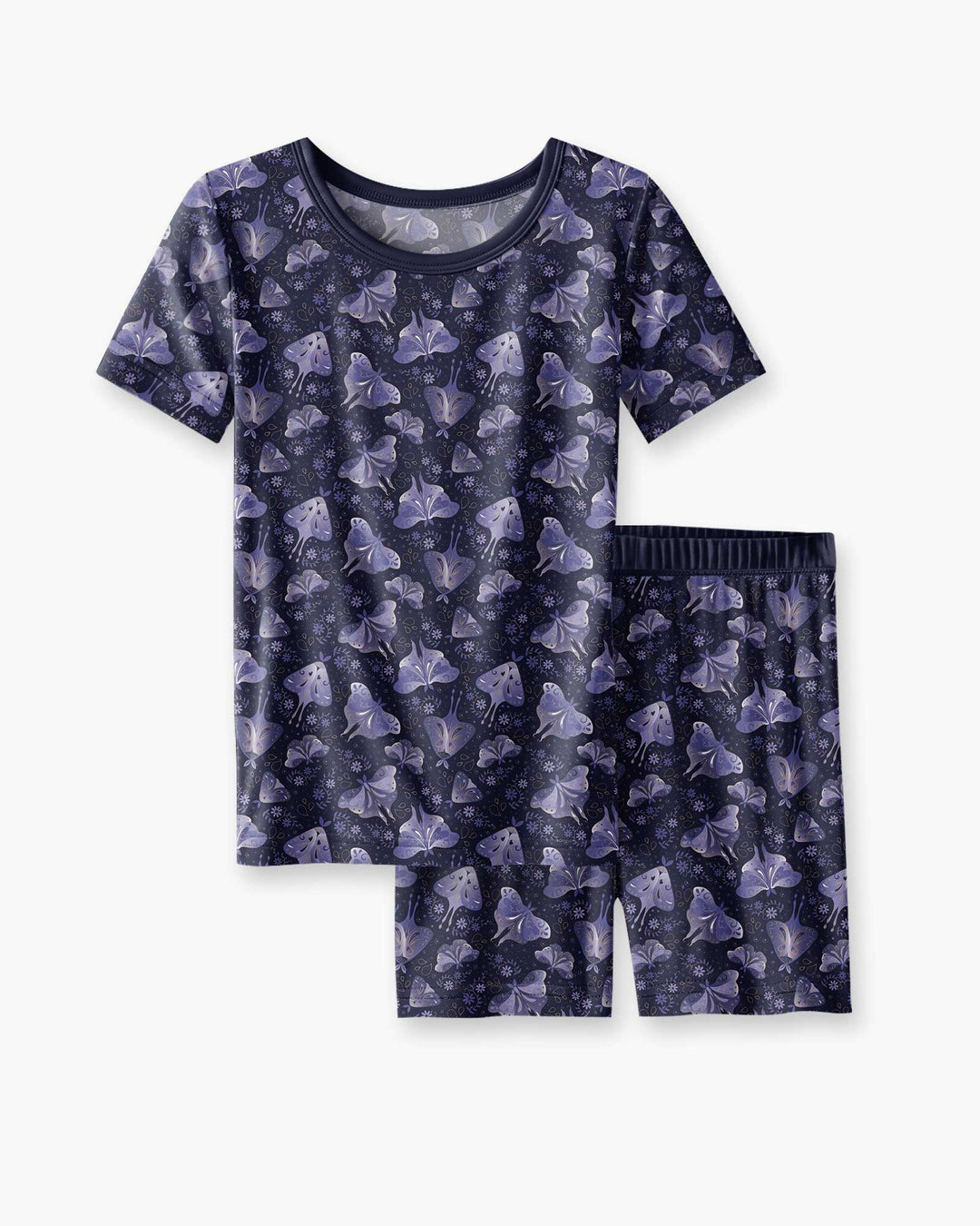 Very Peri Moths Bamboo Two Piece Short Sleeve Shorts Pajama Set