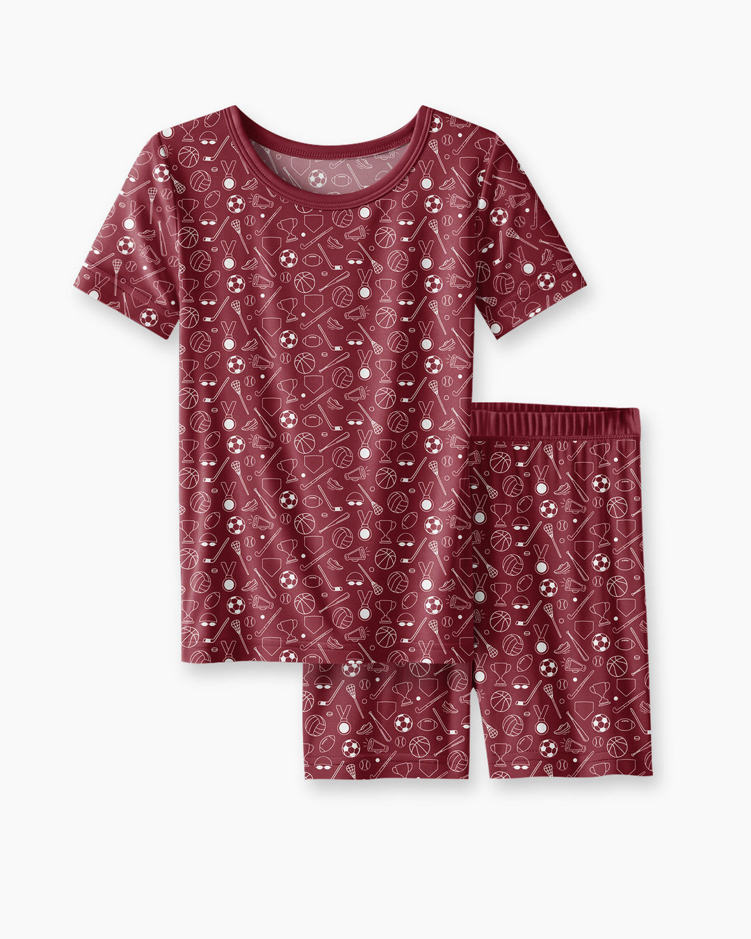 Doodle Sports Bamboo Two Piece Short Sleeve Shorts Pajama Set