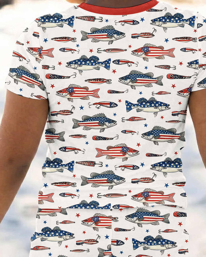 Hooked On Freedom Bamboo Two Piece Short Sleeve Pajama Set