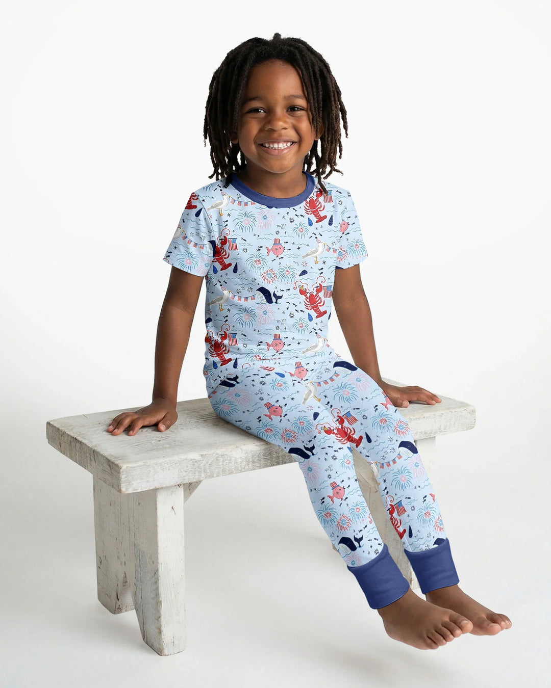 250 Summers Strong Matching Family Bamboo Two Piece Short Sleeve Pajama Set