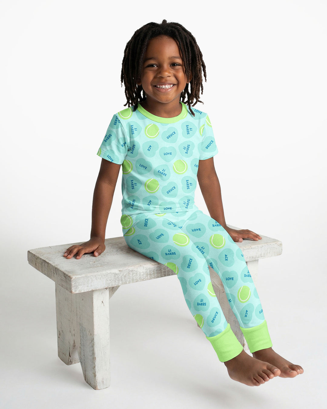 Tennis with Love Bamboo Two Piece Short Sleeve Pajama Set
