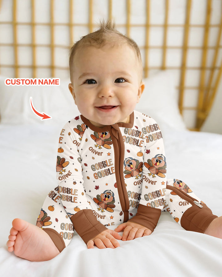 Custom Name Gobble Gobble Bamboo Convertible Zippy