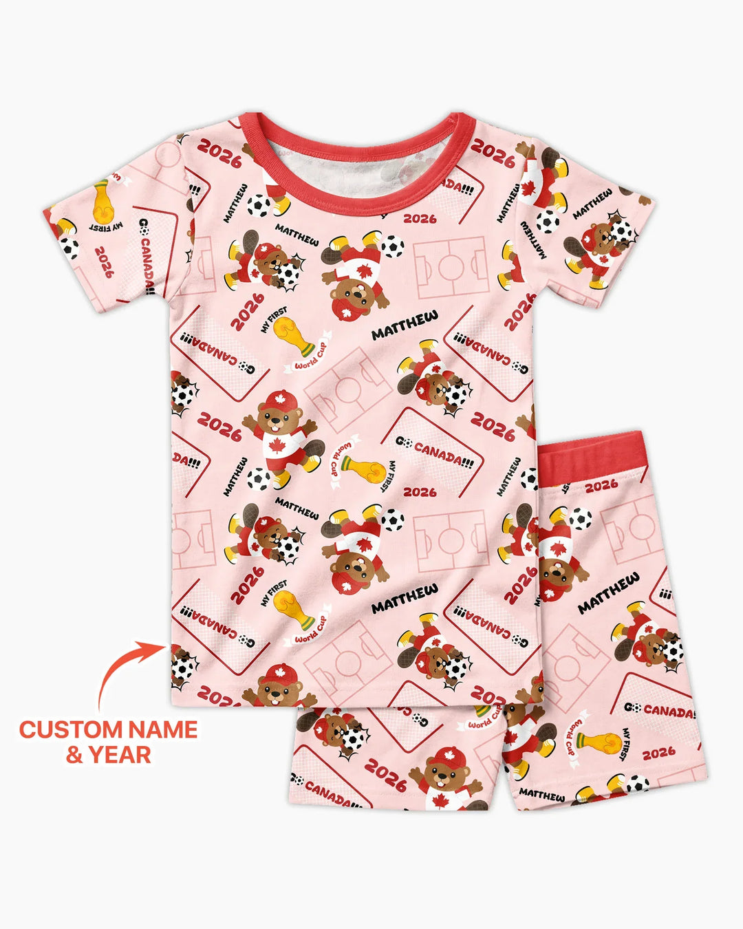 My First World Cup Bamboo Two Piece Short Sleeve Shorts Pajama Set
