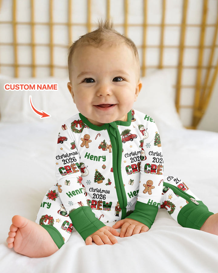 Custom Name Christmas 2026 Crew Bamboo Convertible Zippy