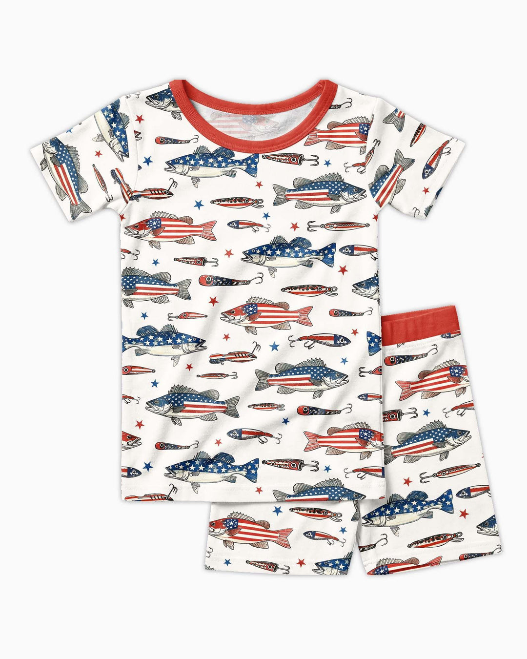 Hooked On Freedom Bamboo Two Piece Short Sleeve Shorts Pajama Set