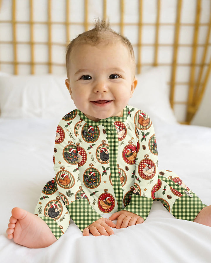 Chicken Merry Clucking Christmas Bamboo Convertible Zippy