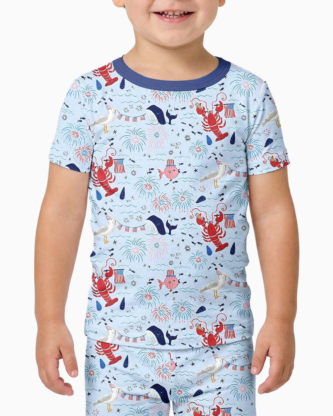 250 Summers Strong Matching Family Bamboo Two Piece Short Sleeve Pajama Set