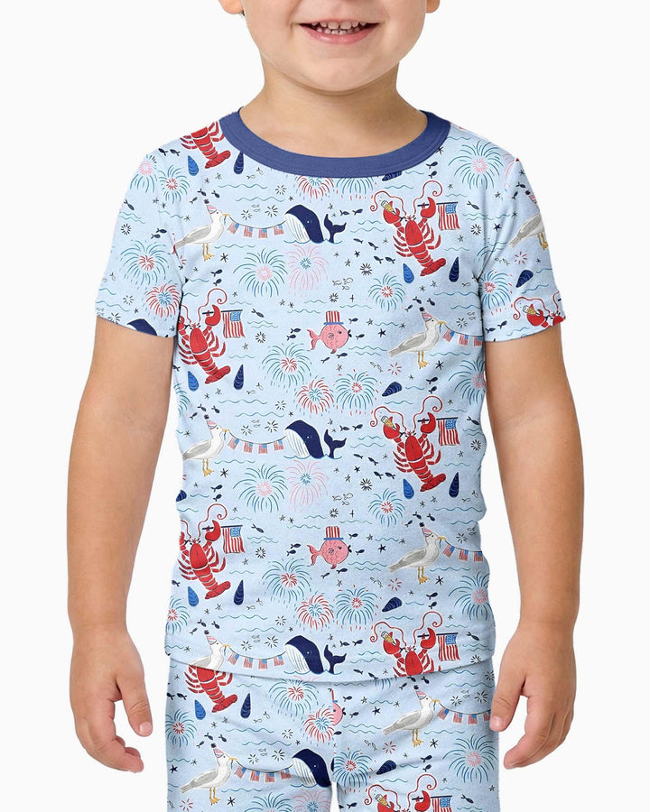 250 Summers Strong Matching Family Bamboo Two Piece Short Sleeve Pajama Set