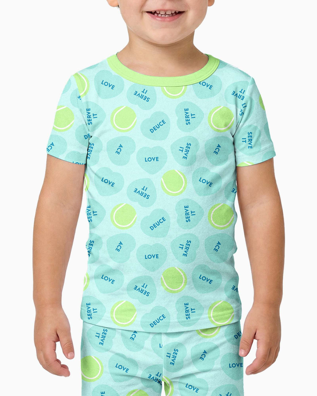 Tennis with Love Bamboo Two Piece Short Sleeve Pajama Set