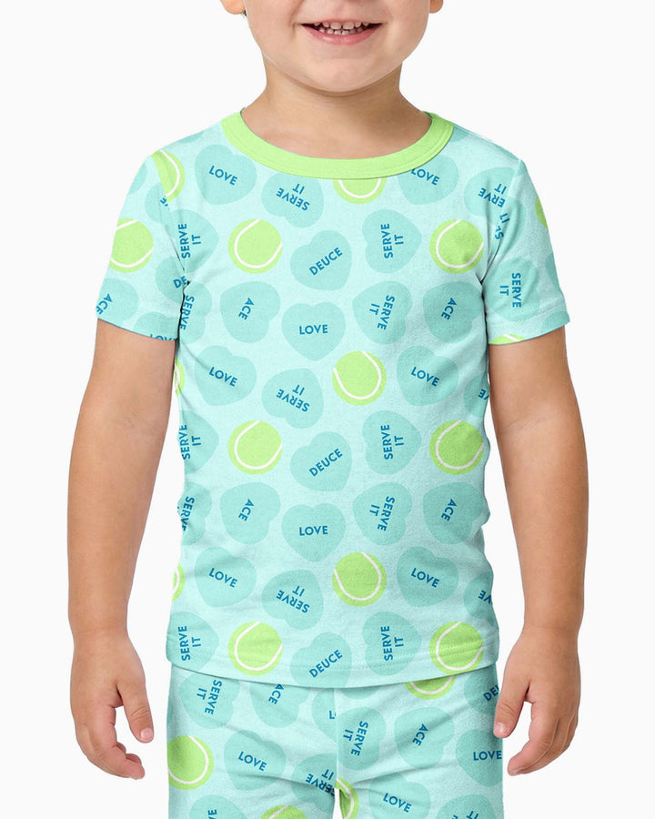 Tennis with Love Bamboo Two Piece Short Sleeve Pajama Set