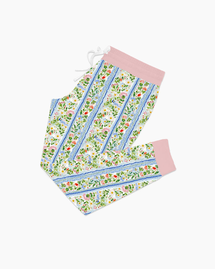 Paste Floral Girl Bamboo Women Pajama Set