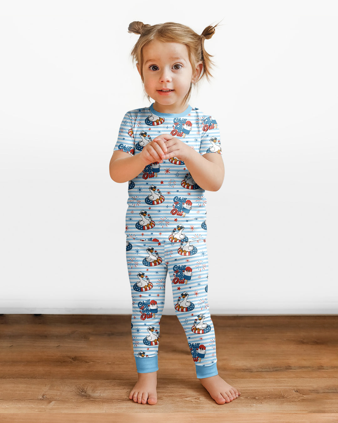 Chill the Fourth Out Bamboo Two Piece Short Sleeve Pajama Set