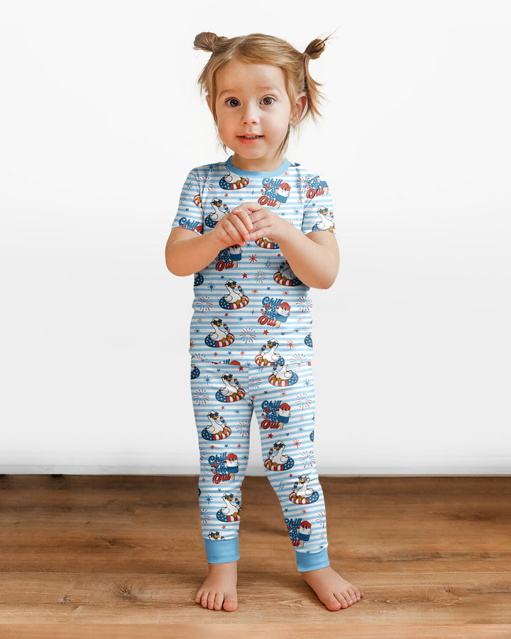 Chill the Fourth Out Bamboo Two Piece Short Sleeve Pajama Set