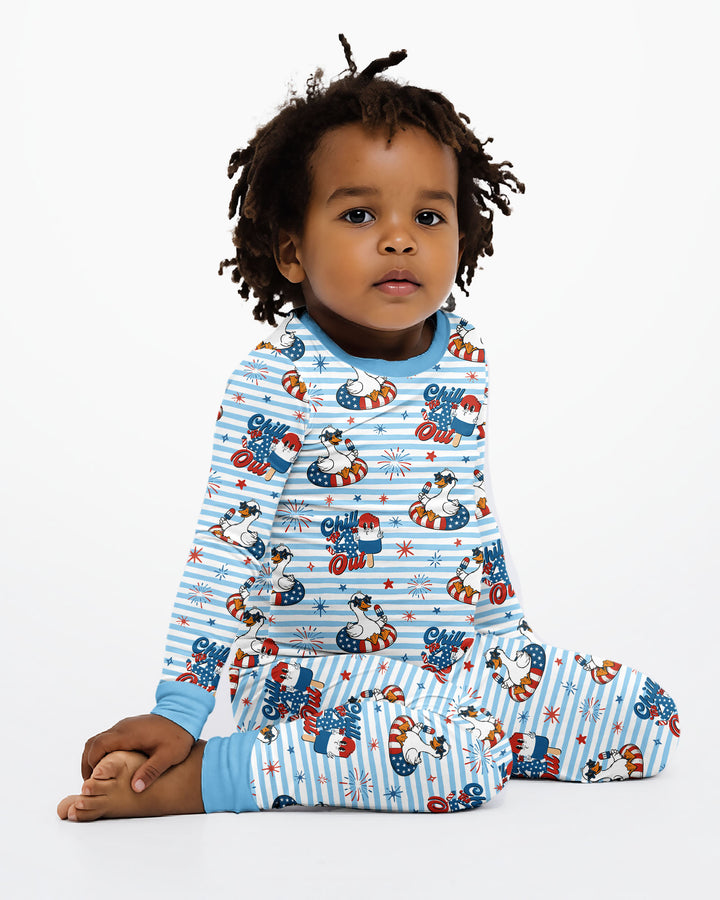 Chill the Fourth Out Bamboo Two Piece Long Sleeve Pajama Set
