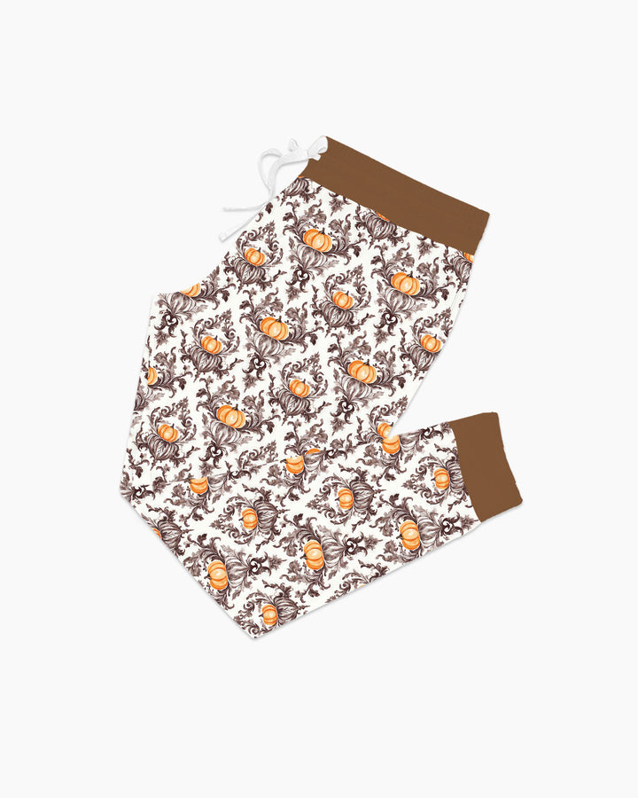 Pumpkin Toile Family Matching Bamboo Women Pajama Set