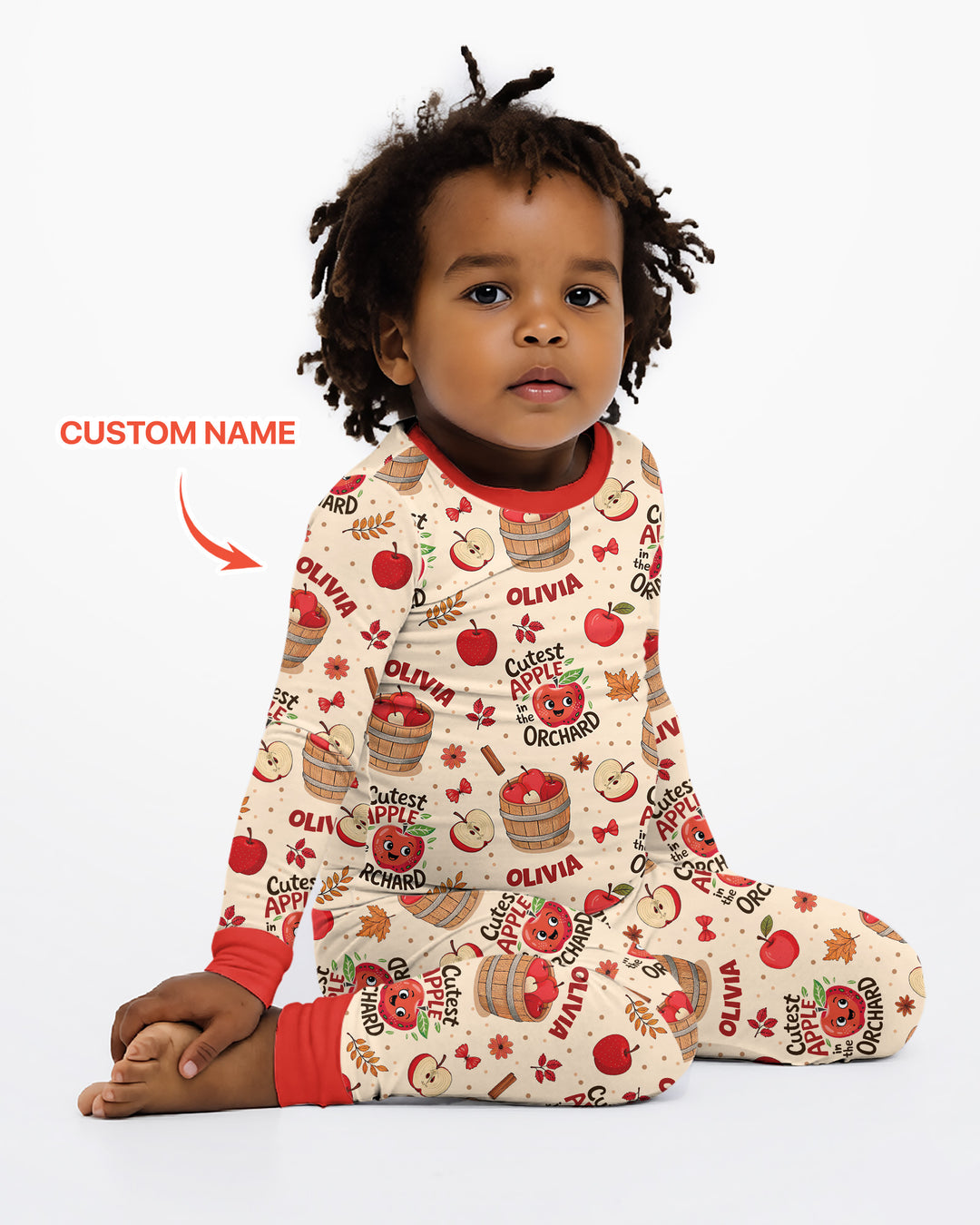 Cutest Apple In The Orchard Bamboo Two Piece Long Sleeve Pajama Set