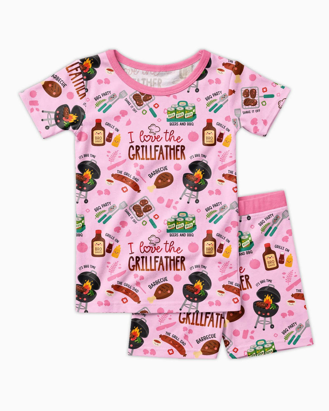 The Grill Father Family Matching Bamboo Two Piece Short Sleeve Shorts Pajama Set