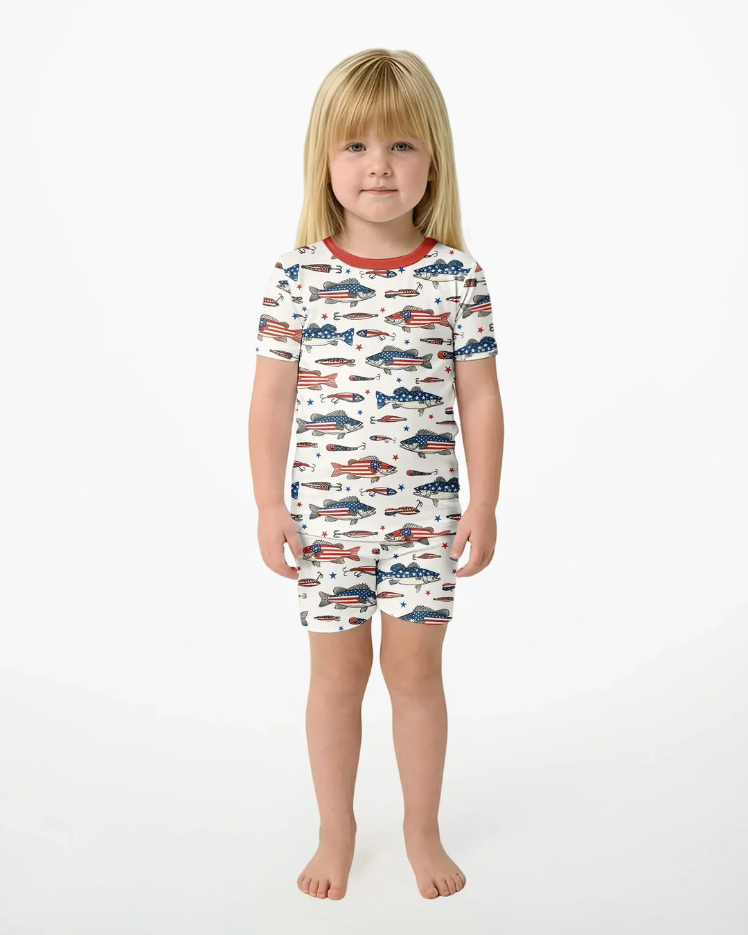 Hooked On Freedom Bamboo Two Piece Short Sleeve Shorts Pajama Set
