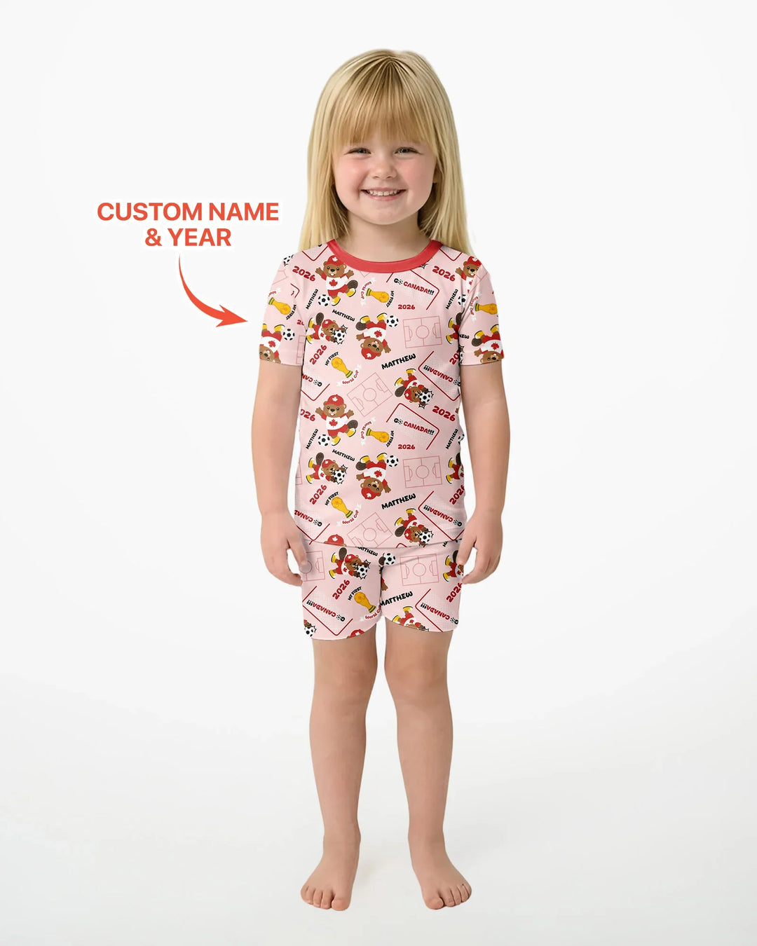 My First World Cup Bamboo Two Piece Short Sleeve Shorts Pajama Set
