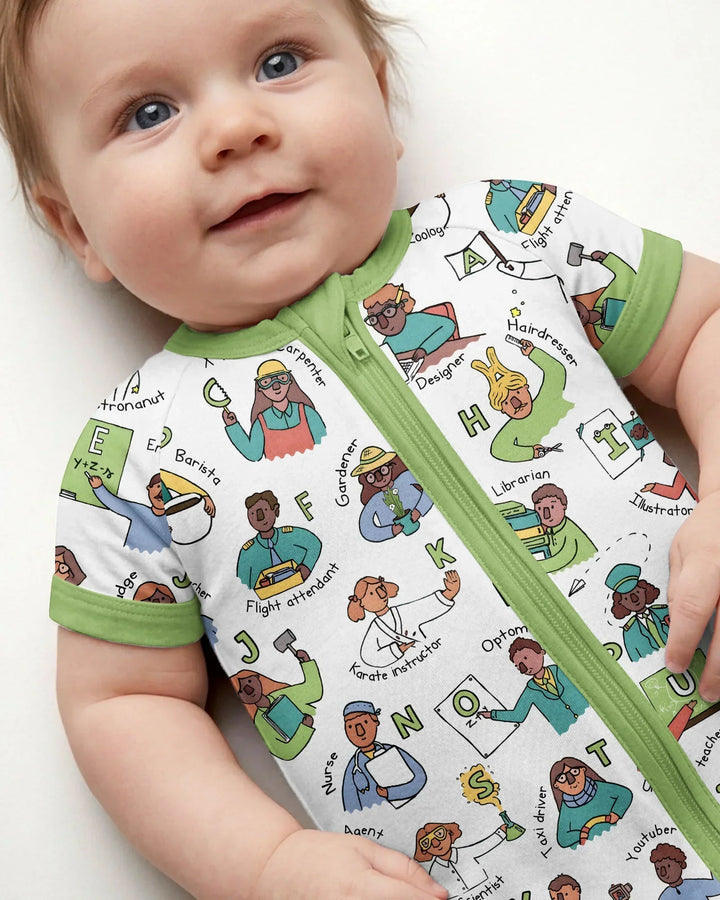 Jobs Alphabet Bamboo Shorty Zippy