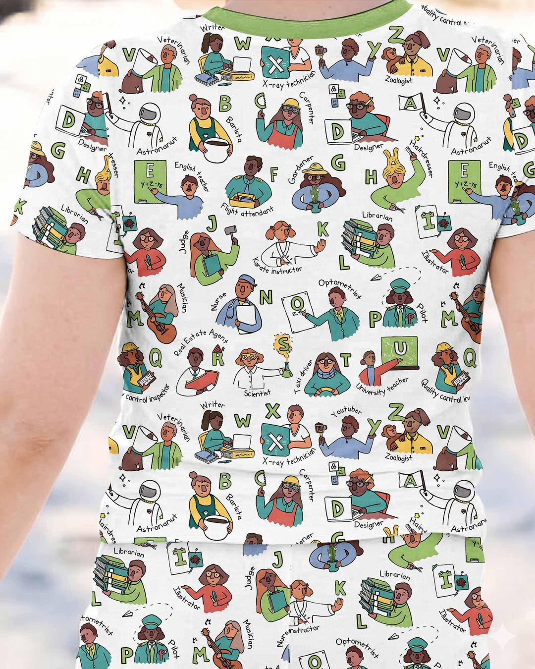 Jobs Alphabet Bamboo Two Piece Short Sleeve Pajama Set