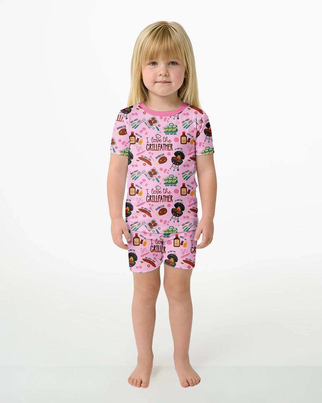 The Grill Father Family Matching Bamboo Two Piece Short Sleeve Shorts Pajama Set