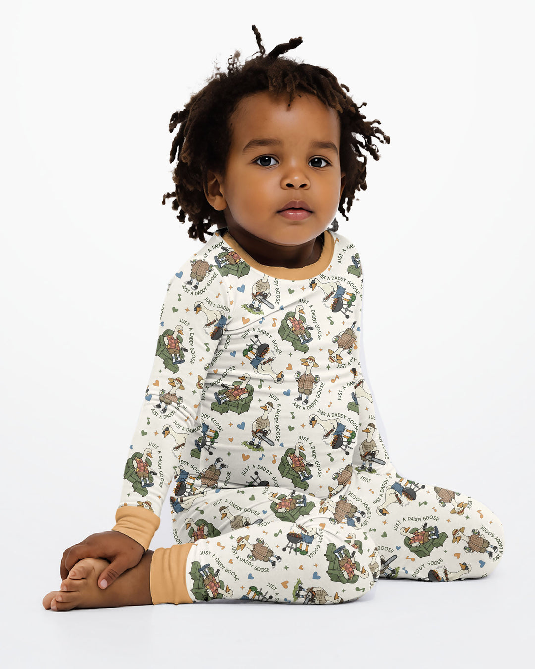 Just A Daddy Goose Family Matching Bamboo Two Piece Long Sleeve Pajama Set