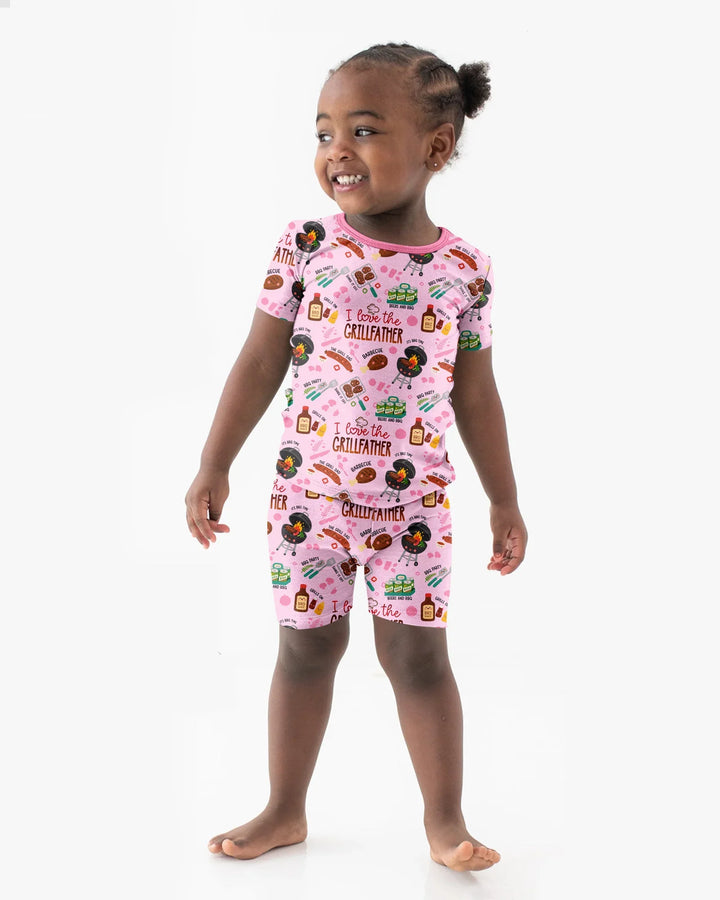 The Grill Father Family Matching Bamboo Two Piece Short Sleeve Shorts Pajama Set