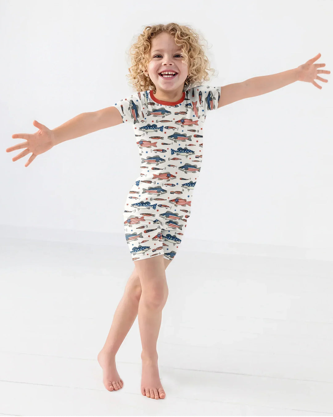 Hooked On Freedom Bamboo Two Piece Short Sleeve Shorts Pajama Set