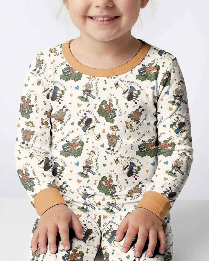 Just A Daddy Goose Family Matching Bamboo Two Piece Long Sleeve Pajama Set