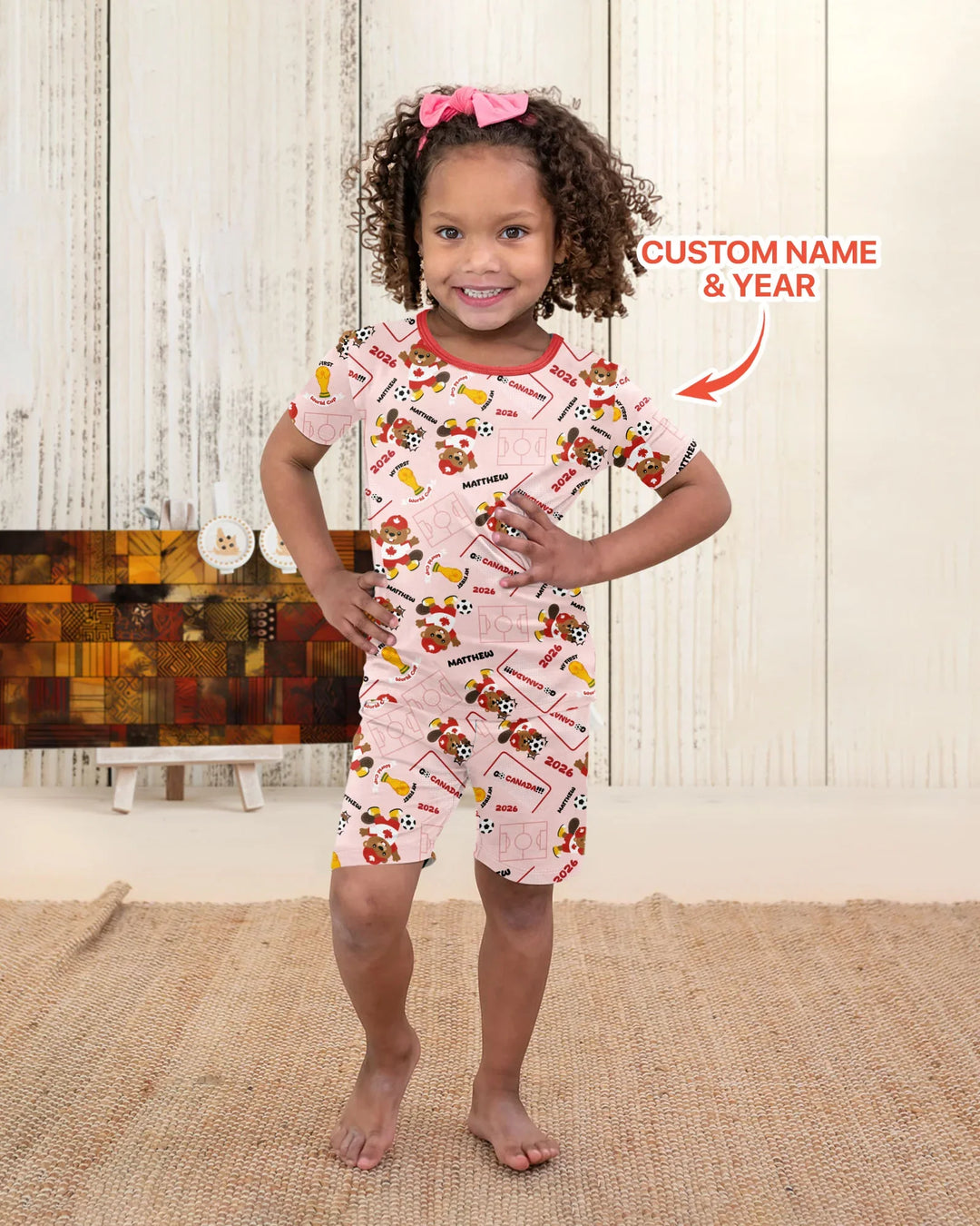 My First World Cup Bamboo Two Piece Short Sleeve Shorts Pajama Set