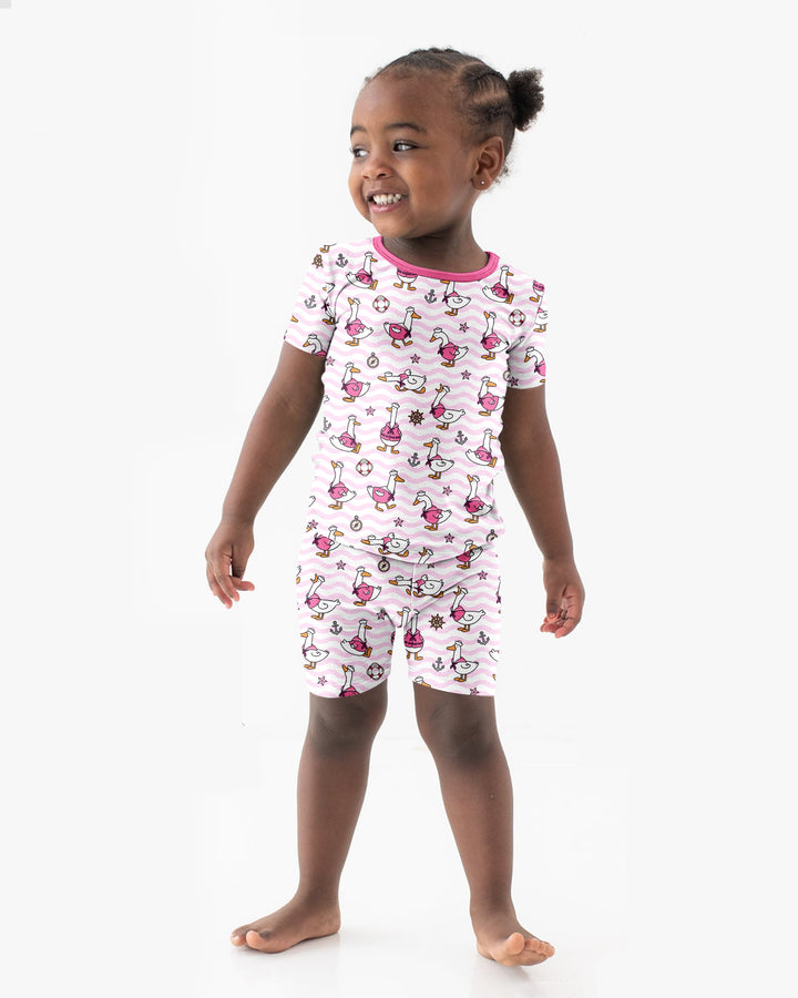 Silly Goose Sailor Bamboo Two Piece Short Sleeve Shorts Pajama Set