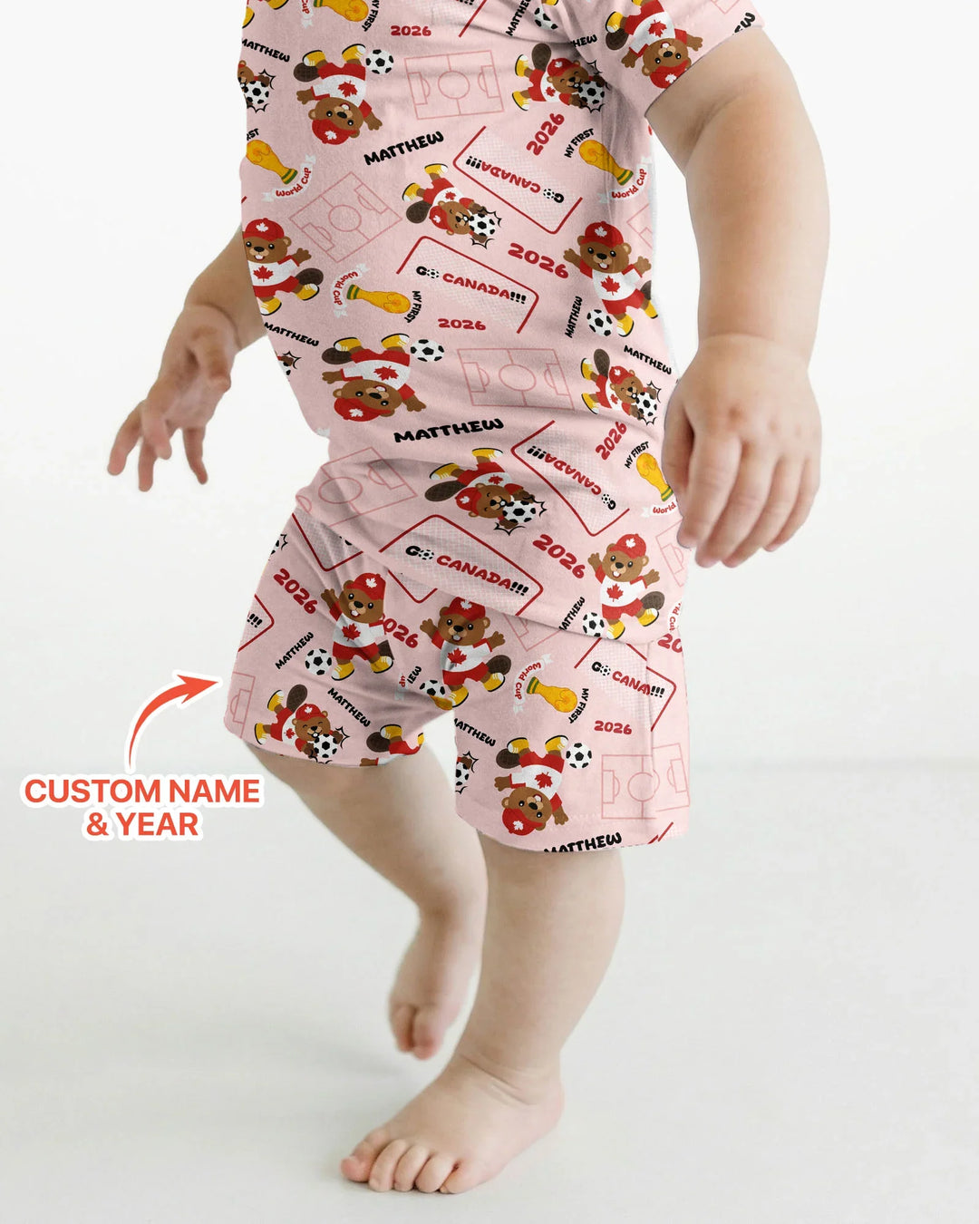 My First World Cup Bamboo Two Piece Short Sleeve Shorts Pajama Set